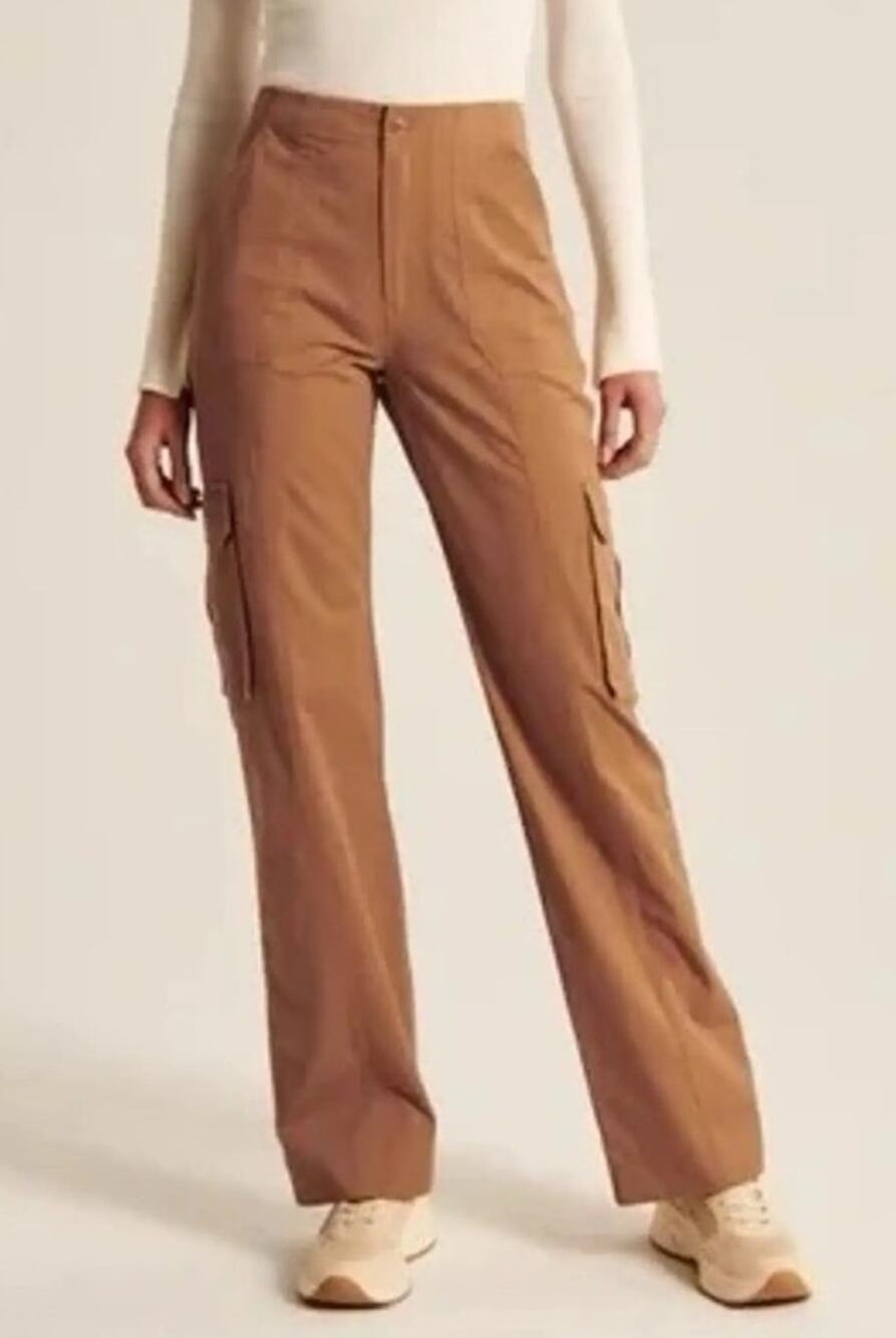 Abercrombie & Fitch Relaxed Cargo Pants Size 31 Brown Camel Utility Streetwear